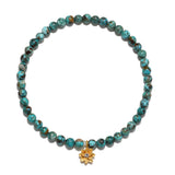White Topaz Lotus Turquoise Beaded Bracelet