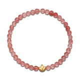 Lotus Cherry Quartz Beaded Bracelet