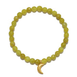 Moon Olive Jade Beaded Bracelet