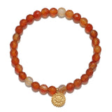 Mandala Carnelian Beaded Bracelet
