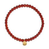 Lotus Red Carnelian Beaded Bracelet