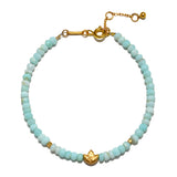 Lotus Blue Opal Beaded Bracelet
