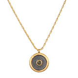 Pyrite Black and Gold Sun Necklace