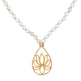 Lotus White Turqoise Mala