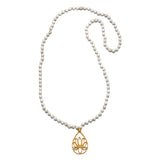 Lotus White Turqoise Mala