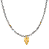 Heart Labradorite Beaded Necklace