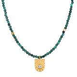 Evil Eye Malachite Beaded Necklace