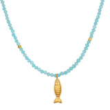 Fish Amazonite Beaded Necklace