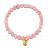 Rose Quartz Om Stretch Bracelet