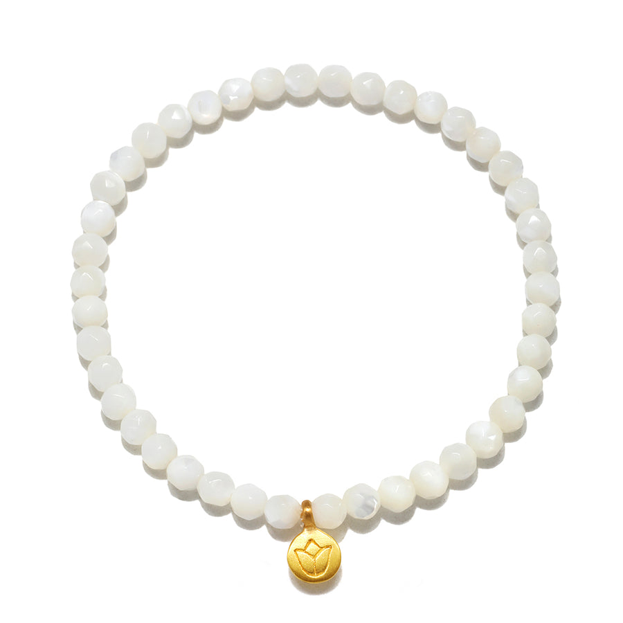 Mother of Pearl Lotus Stretch Bracelet