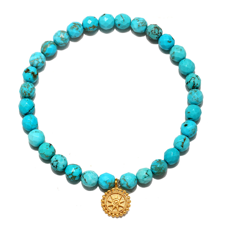 Turquoise Mandala Stretch Bracelet