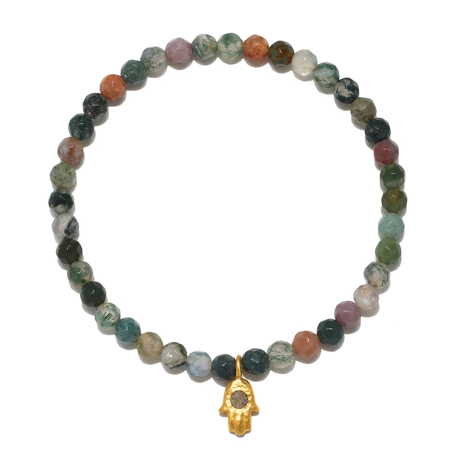 Fancy jasper Hamsa Stretch Bracelet
