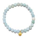 Aquamarine Lotus Stretch Bracelet