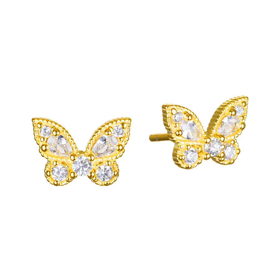 Pave Butterfly Stud Earrings