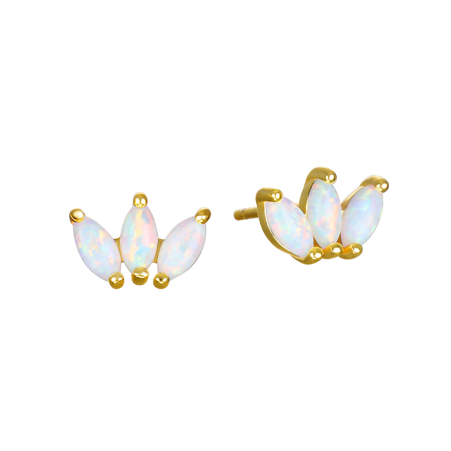 Opal Lotus Stud Earrings