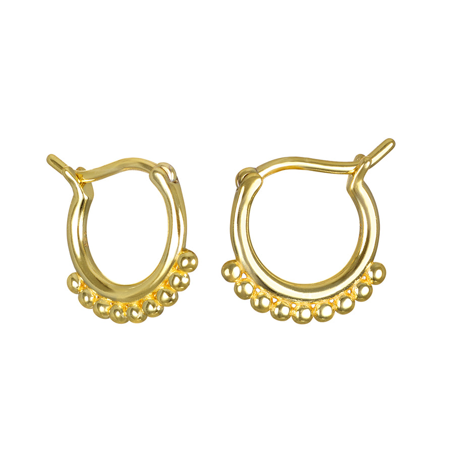 Small Dot Gold Hoops