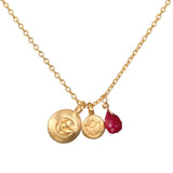 Lotus and Ruby Pendant Necklace