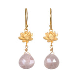 Lotus Moonstone Drop Earrings