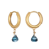 London Blue Topaz Drop Hoop Earrings