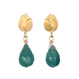 Lotus Drop Emerald Earrings