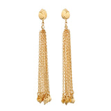 Lotus Petal Chain Statement Earrings