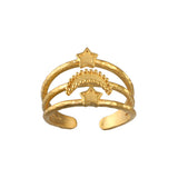 Star and Moon Adjustable Ring