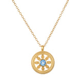 Wheel of Life Blue Topaz Necklace