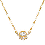 Radiant Cluster White Topaz Necklace