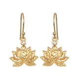 White Topaz Lotus Drop Earrings