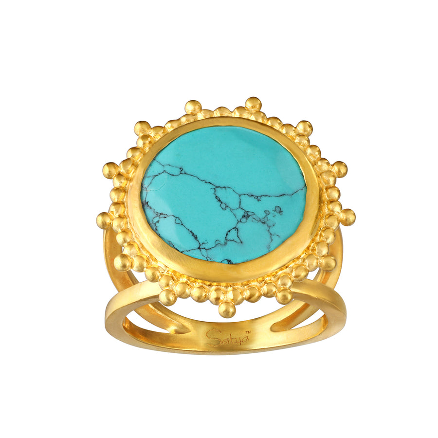 Nurture Your Voice Turquoise Gold Ring