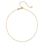 Gold-toned chain necklace with textured links and adjustable clasp closure.
