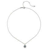 Close-up of the Soul Renewal Silver Lotus Necklace, highlighting its intricate design and turquoise stone, making it a meaningful talisman for meditation and spiritual practices, embodying charm and elegance.