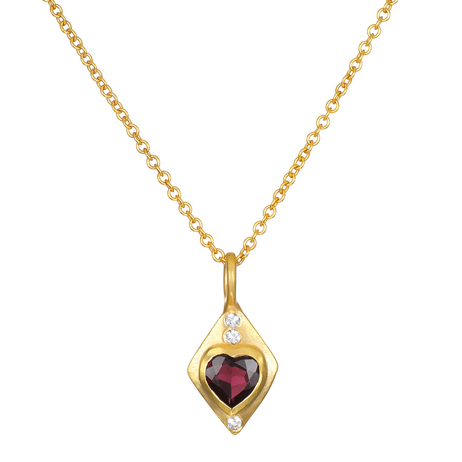 Red Garnet Heart Necklace