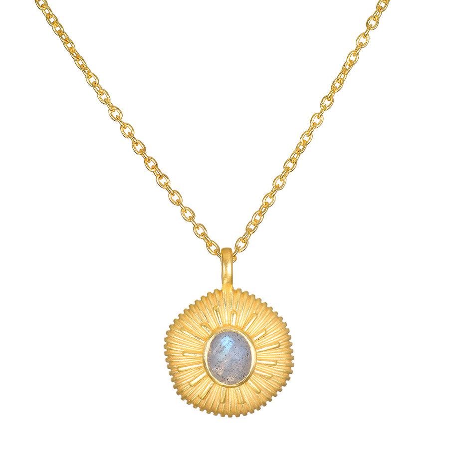 Labradorite Coin Necklace