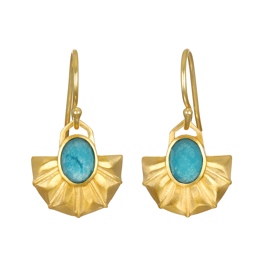 Blue Apatite Sun Drop Earrings