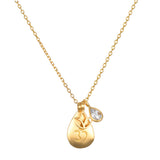Om Lotus and White Topaz Pendant Necklace