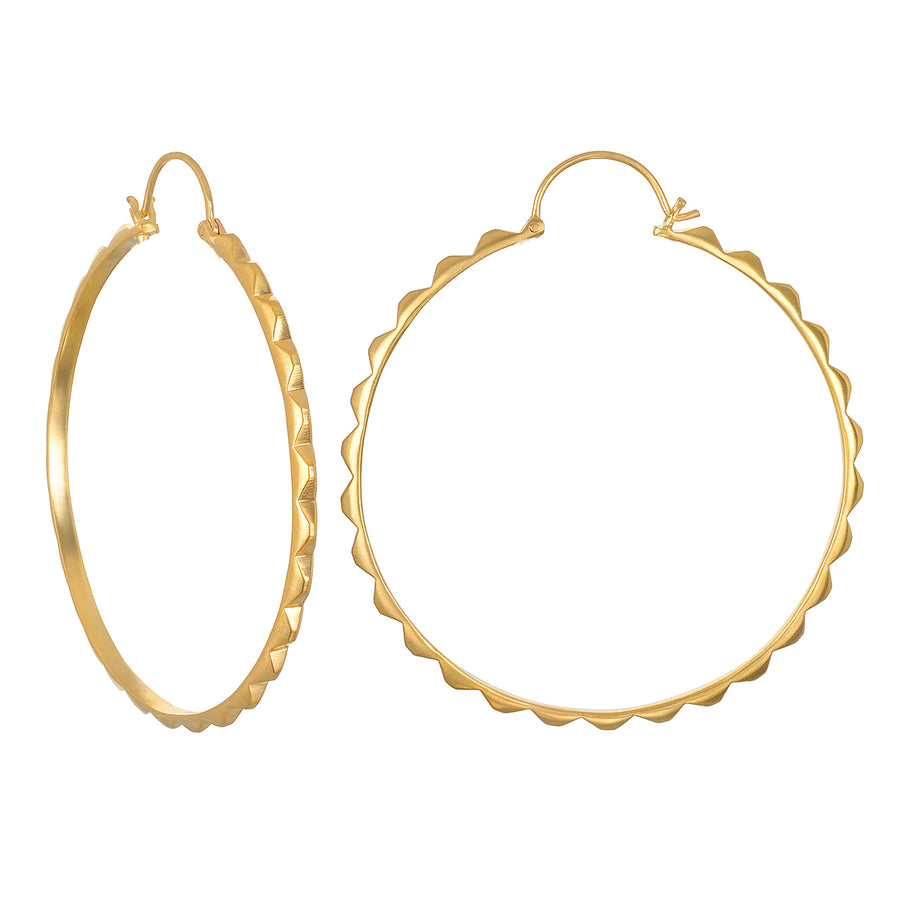 Sun Stud Gold Hoops