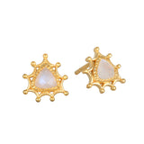 Rainbow Moonstone Studs