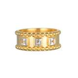 White Topaz Studded Gold Ring