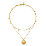 Intention of Guidance Necklace Set displayed against a white background, highlighting its dual layered structure and circular pendant, symbolizing spiritual jewelry and meditation for personal meaning and manifestation.