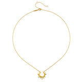 Detail of the Incandescent Glow 14kt Gold Starburst Necklace, highlighting its intricate craftsmanship in 14kt gold, a perfect piece for those seeking spiritual jewelry that inspires and radiates positivity for meditation and manifestation.