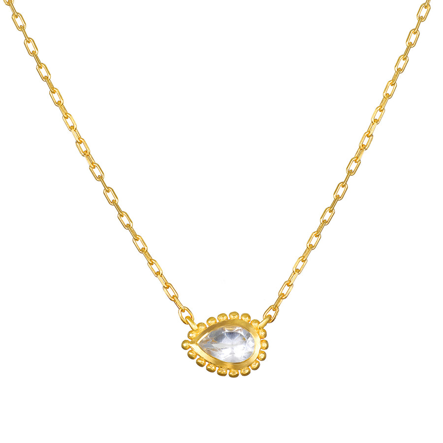 Pear Shape White Topaz Necklace