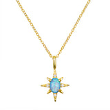 Blue Opal Starburst Necklace