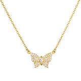 Pave CZ Butterfly Necklace