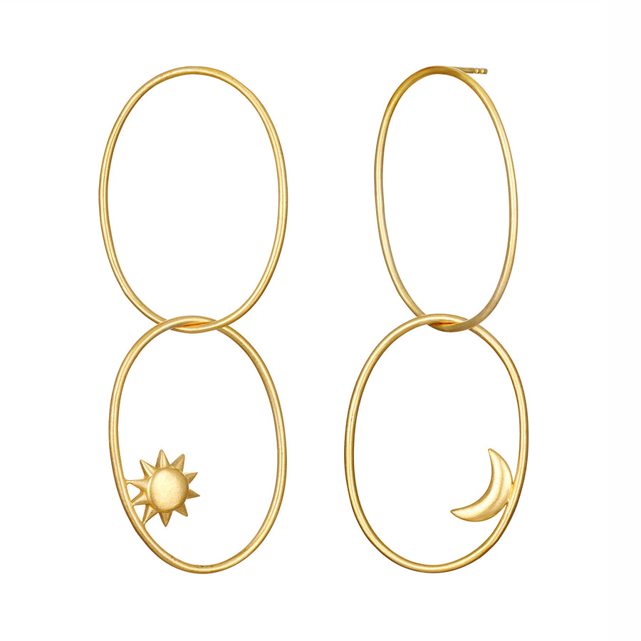 Linear Hoop Celestial Earrings