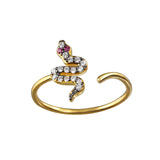 Pave Snake Adjustable Ring