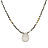 Pyrite and Rutilated Quarts Beaded Choker Necklace