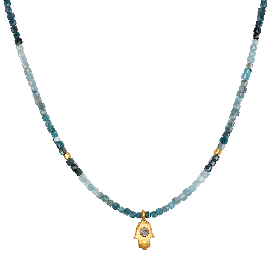 Grandiderite Beaded Hamsa Choker