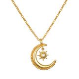 Moon and Star Necklace
