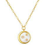 Mother of Pearl Celestial Coin Necklace